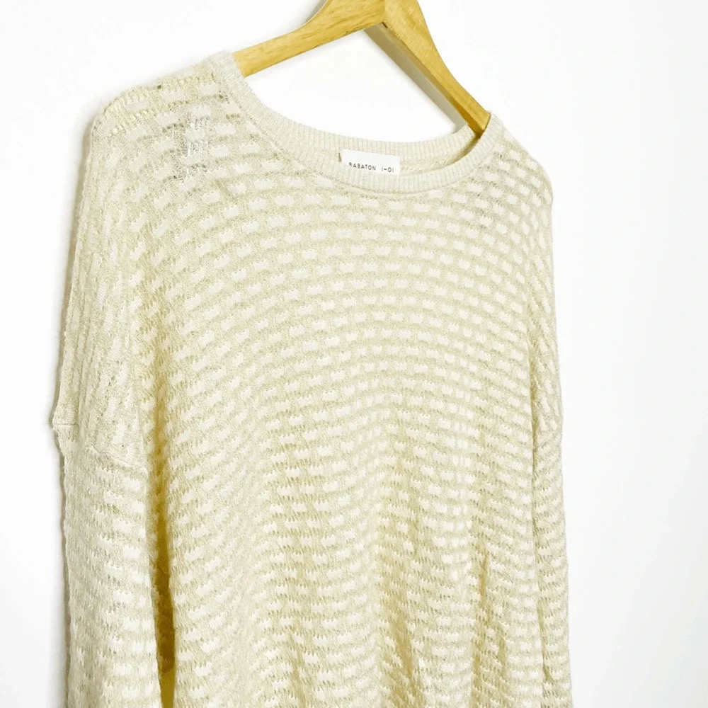 Aritzia 1-01 BABATON Balboa Sweater Crewneck metallic sweater oversized italy XS